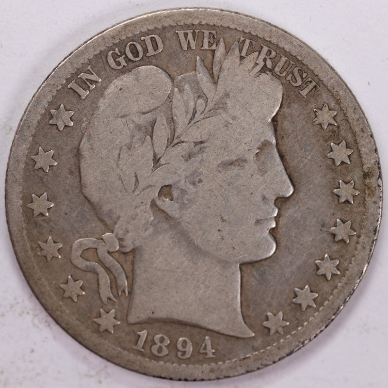 1894-O Barber Half Dollar, Very Good Circulated Coin, Store