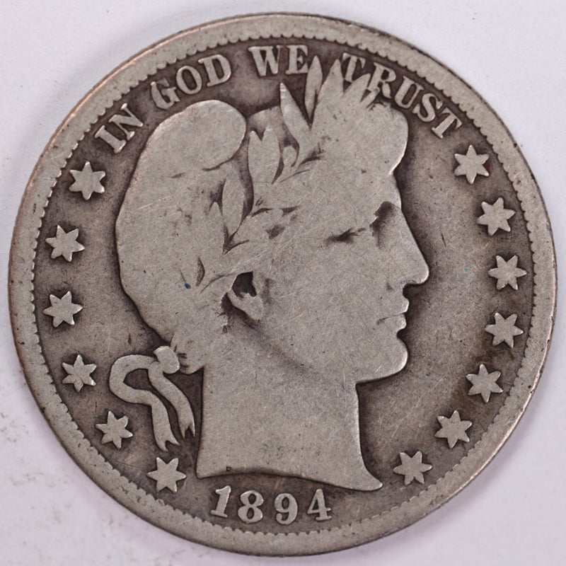 1894-S Barber Half Dollar, Very Good Circulated Coin, Store