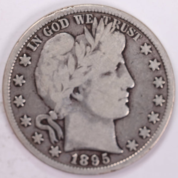 1895 Barber Half Dollar, Very Good Circulated Coin, Store #H895.01