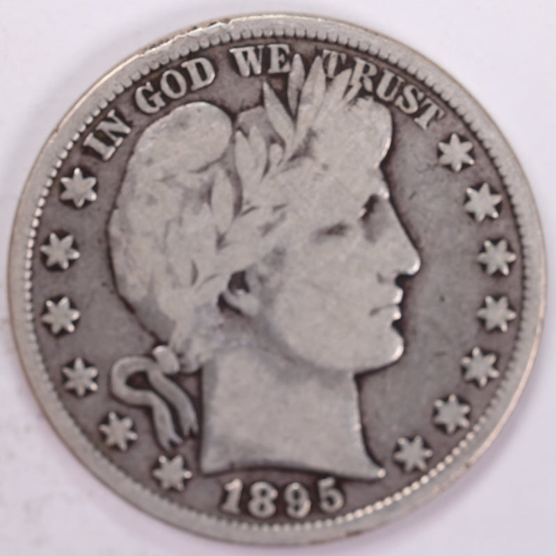 1895 Barber Half Dollar, Very Good Circulated Coin, Store