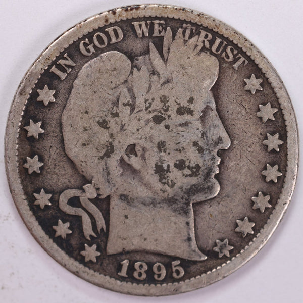 1895 Barber Half Dollar, Very Good Circulated Coin, Store #H895.02