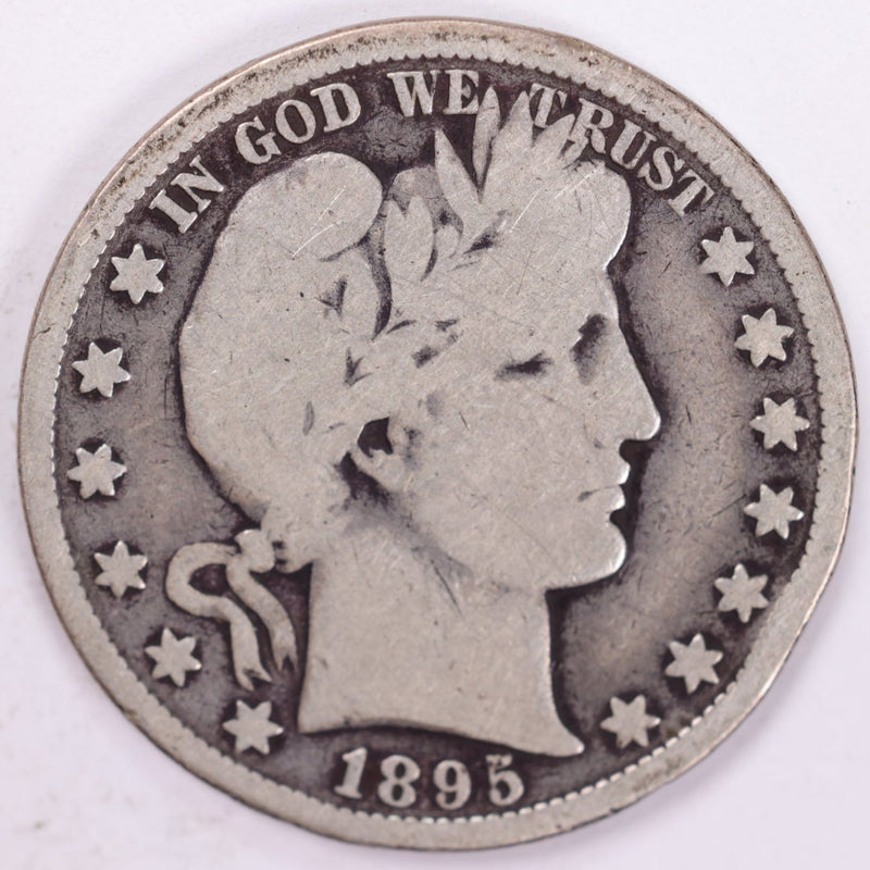 1895-O Barber Half Dollar, Very Good Circulated Coin, Store