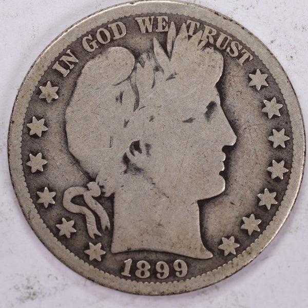 1899-O Barber Half Dollar, Very Good Circulated Coin, Store #H899O01