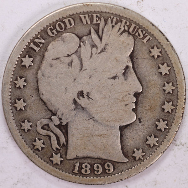 1899-S Barber Half Dollar, Very Good Circulated Coin, Store #H899S01