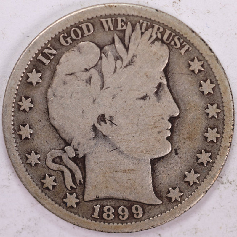 1899-S Barber Half Dollar, Very Good Circulated Coin, Store