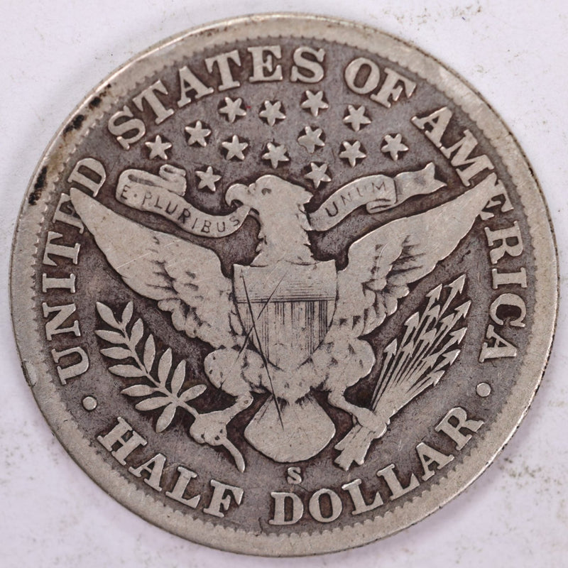 1899-S Barber Half Dollar, Very Good Circulated Coin, Store