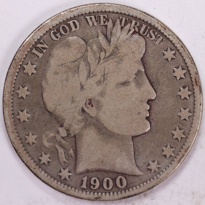 1900 Barber Half Dollar, Very Good Circulated Coin, Store