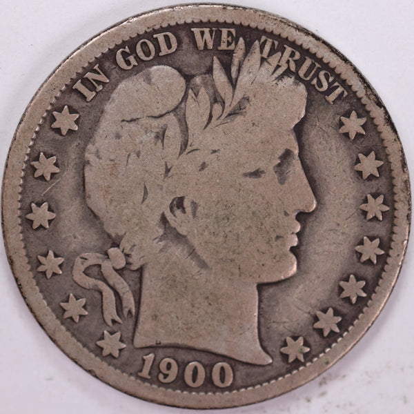 1900-O Barber Half Dollar, Very Good Circulated Coin, Store #H900O02