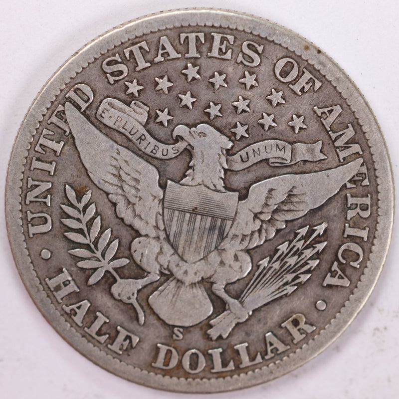 1900-S Barber Half Dollar, Fine Circulated Coin, Store