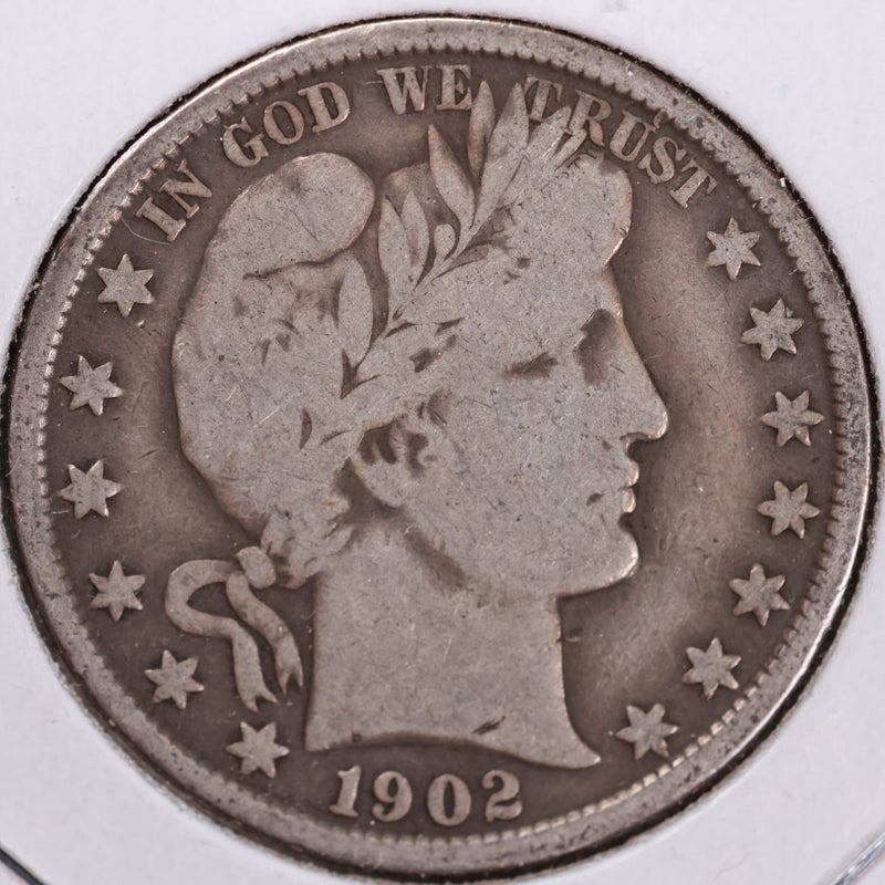 1902 Barber Half Dollar, Very Good Circulated Coin, Store