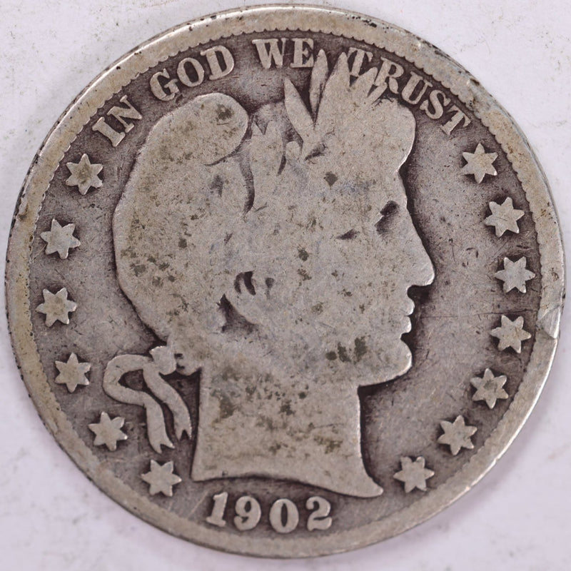 1902-S Barber Half Dollar, Good Circulated Coin, Store