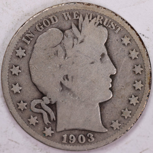 1903-S Barber Half Dollar, Very Good Circulated Coin, Store #H903S01