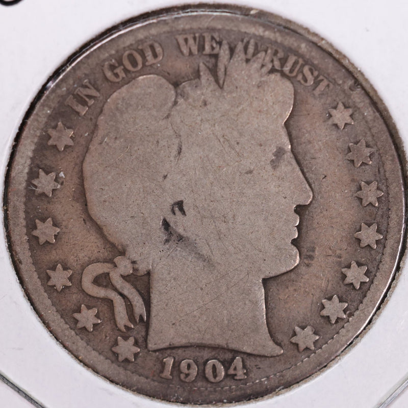 1904-O Barber Half Dollar, Good Circulated Coin, Store