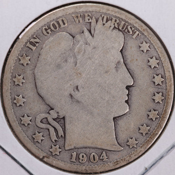 1904-S Barber Half Dollar, Good Circulated Coin, Store #H904S02