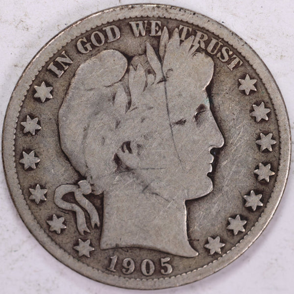 1905-S Barber Half Dollar, Good+ Circulated Coin, Store #H905S01