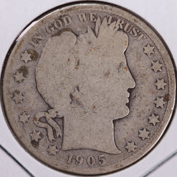 1905-S Barber Half Dollar, About Good Circulated Coin, Store #H905S02