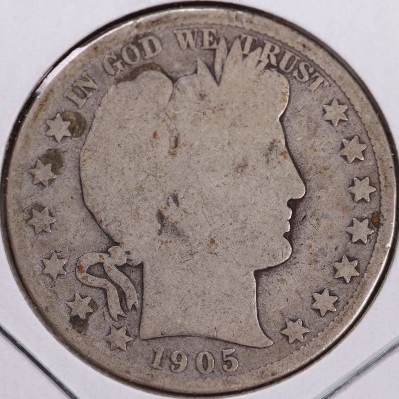 1905-S Barber Half Dollar, About Good Circulated Coin, Store