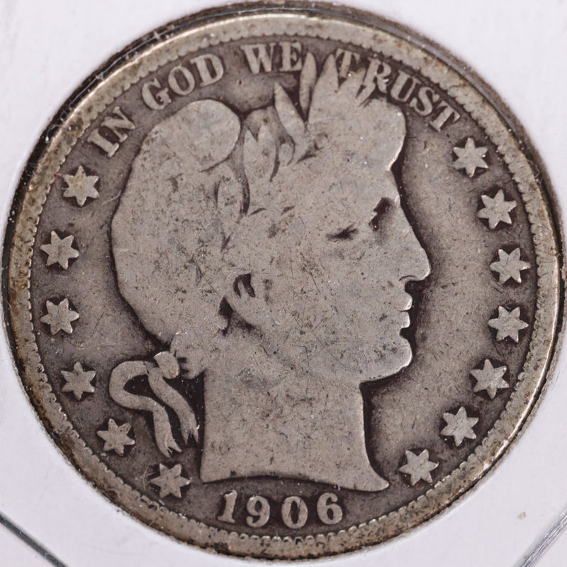 1906-S Barber Half Dollar, Very Good Circulated Coin, Store