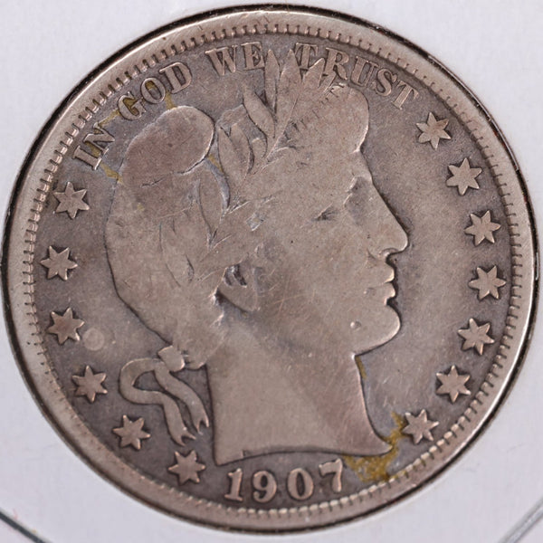 1907-D Barber Half Dollar, Fine Circulated Coin, Store #H907D04