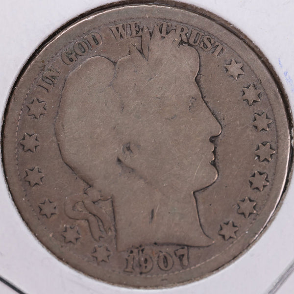 1907-D Barber Half Dollar, Good Circulated Coin, Store #H907D12