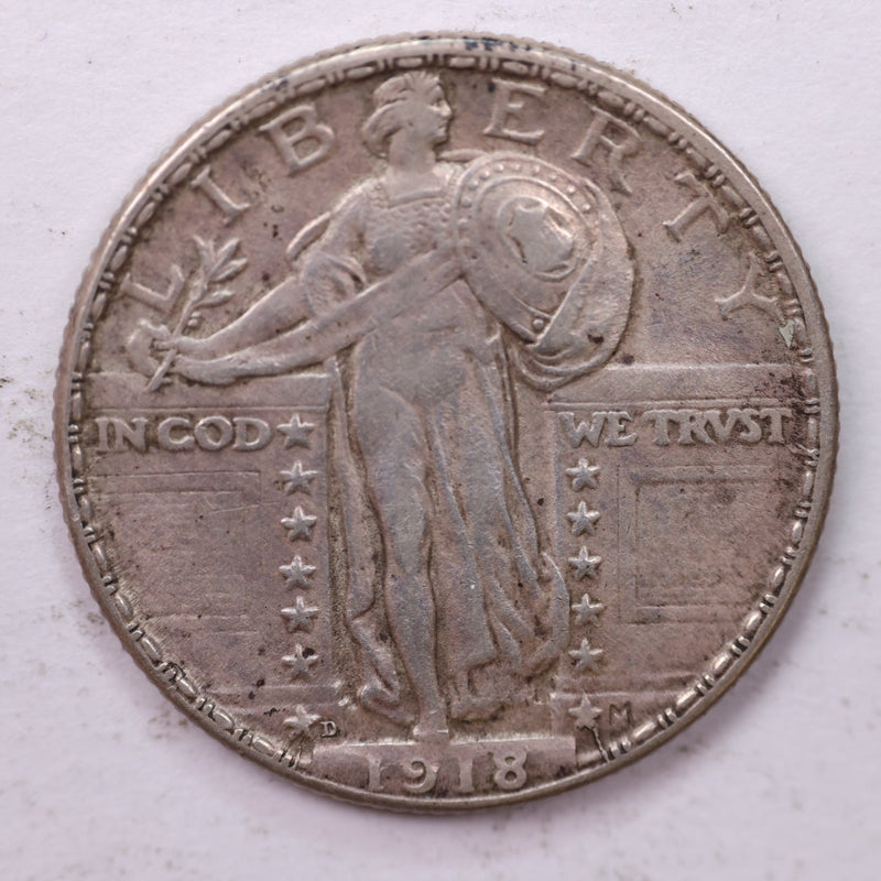 1918-D Standing Liberty Silver Quarter, Affordable Collectible Coins. Sale