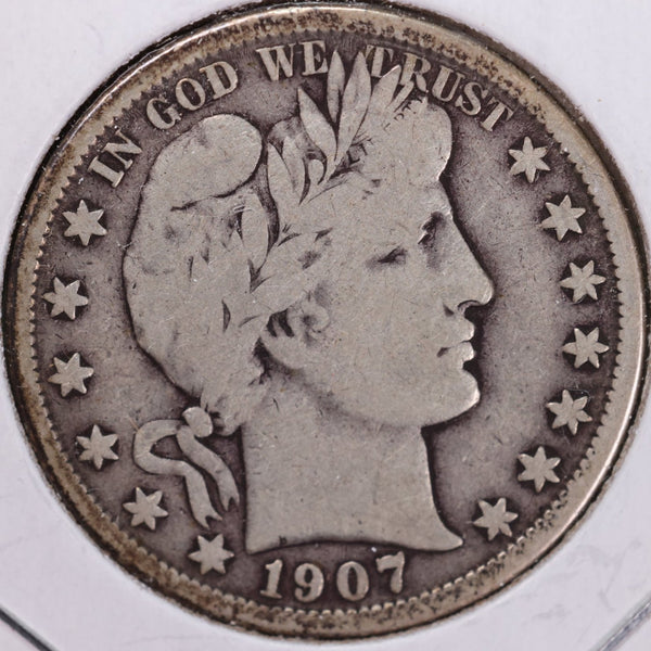 1907-O Barber Half Dollar, Very Good Circulated Coin, Store #H907O05