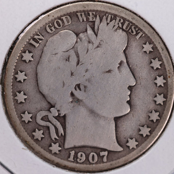 1907-O Barber Half Dollar, Very Good Circulated Coin, Store #H907O06