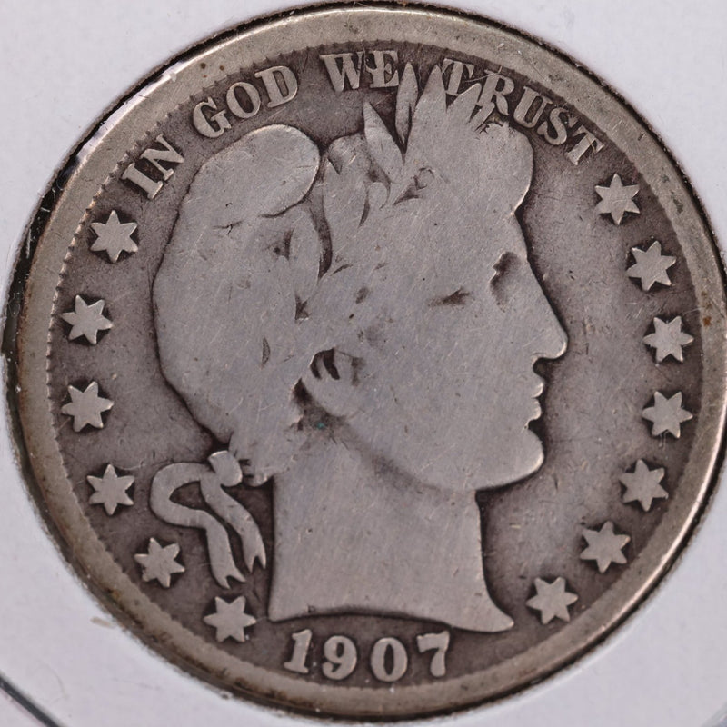 1907-O Barber Half Dollar, Very Good Circulated Coin, Store