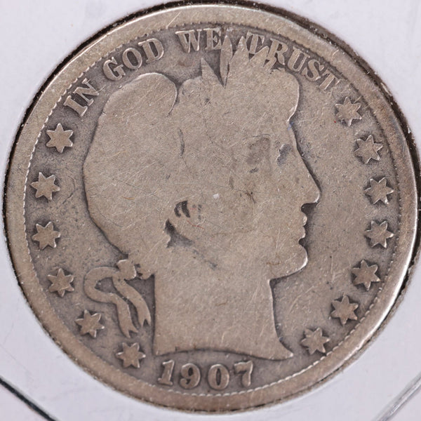 1907-S Barber Half Dollar, Good Circulated Coin, Store #H907S07