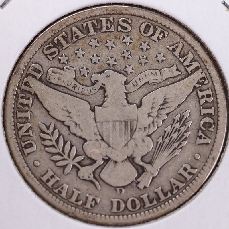 1908-D Barber Half Dollar, Very Good Circulated Coin, Store