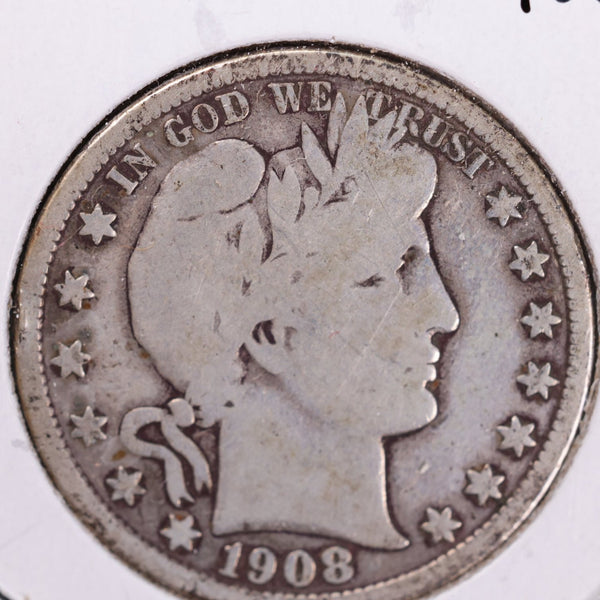 1908-D Barber Half Dollar, Very Good Circulated Coin, Store #H908D05