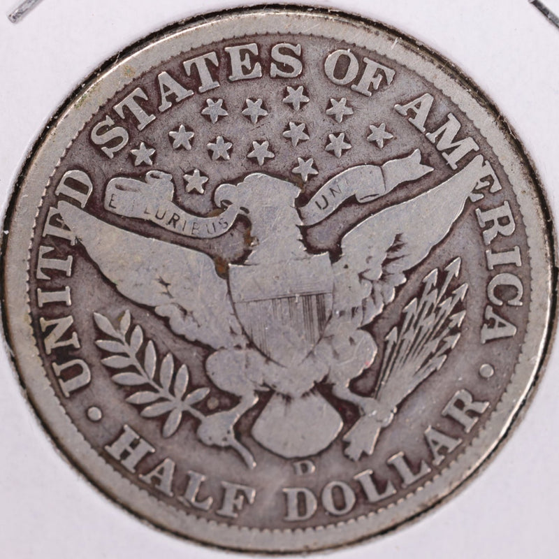 1908-D Barber Half Dollar, Very Good Circulated Coin, Store