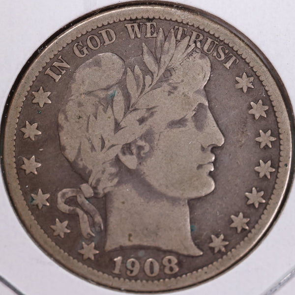 1908-O Barber Half Dollar, Fine Circulated Coin, Store #H908O05