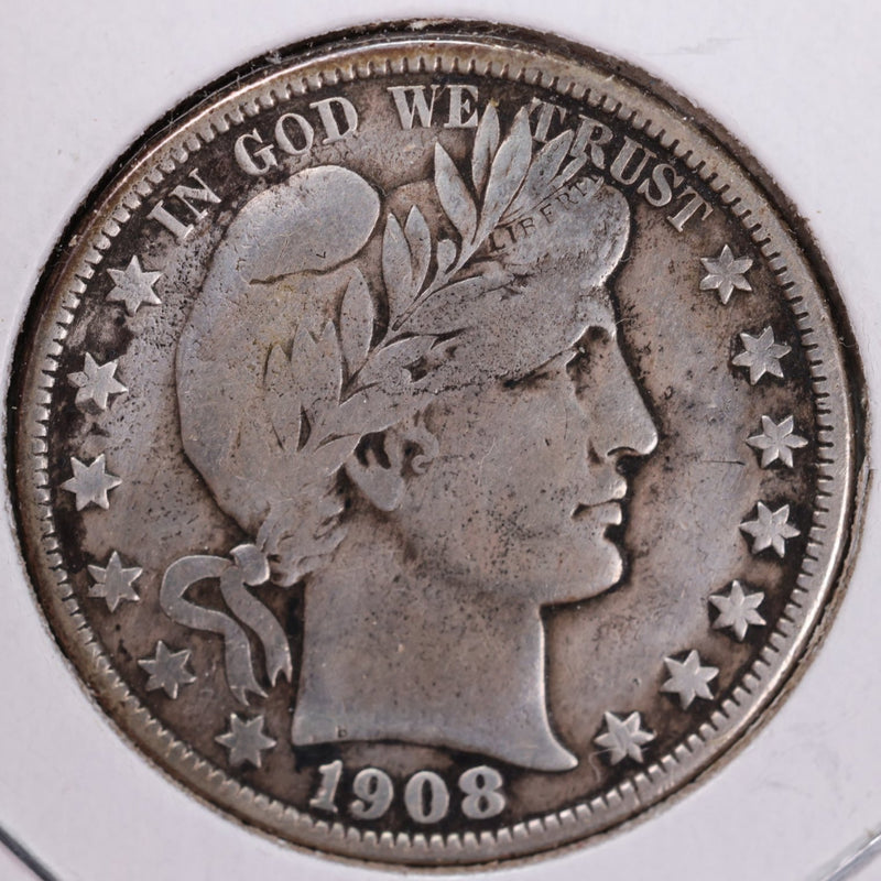 1908-O Barber Half Dollar, Fine Circulated Coin, Store