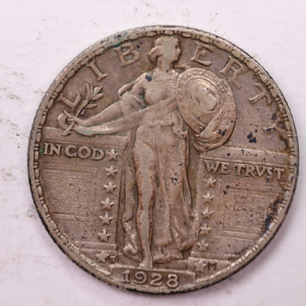 1928-S Standing Liberty Silver Quarter, Affordable Collectible Coins. Sale #0353444