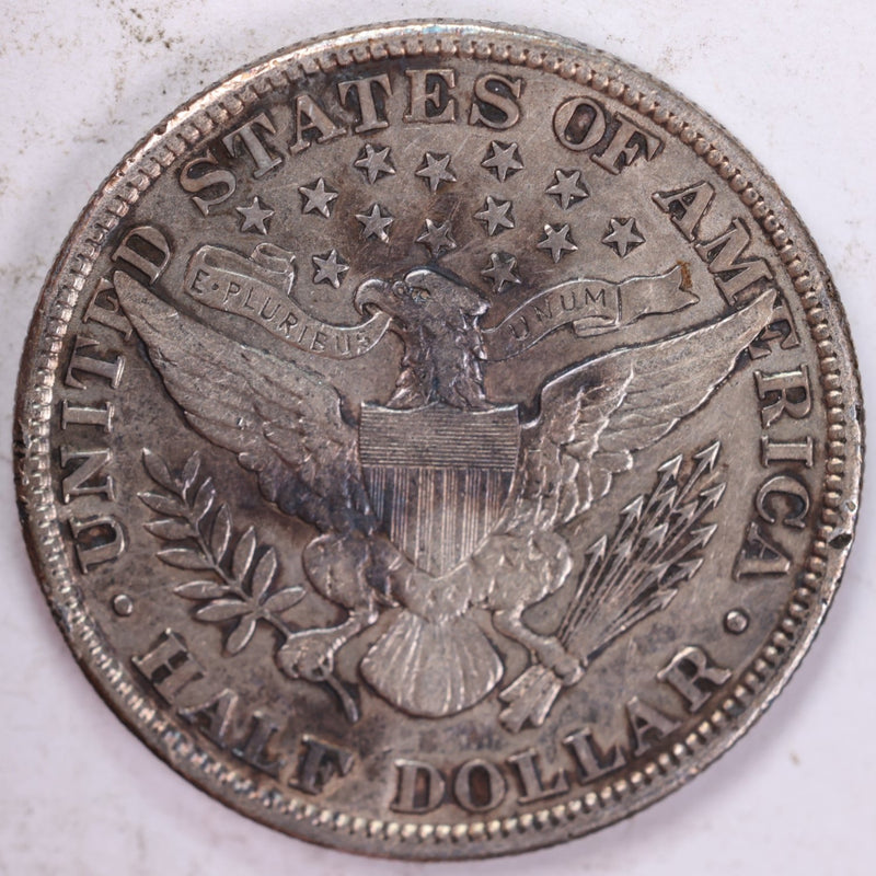 1909 Barber Half Dollar, Extra Fine, Circulated Coin, Reduced, Details - staple scratch obverse, Store