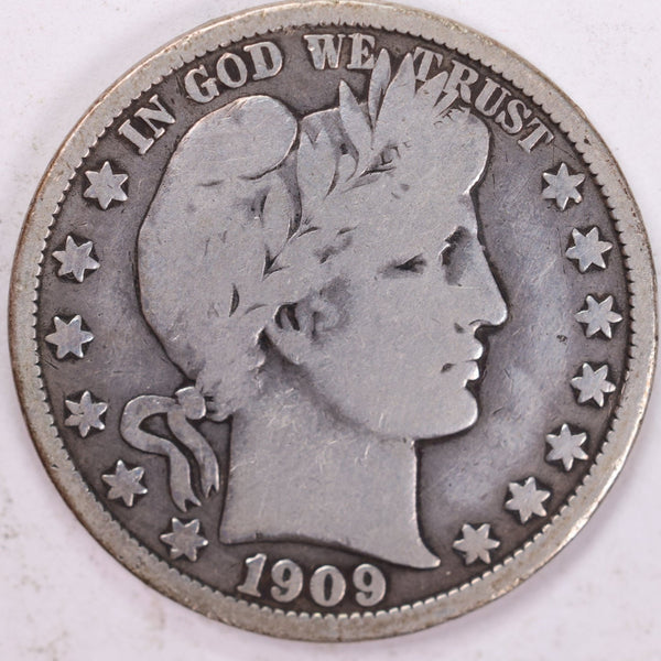 1909-O Barber Half Dollar, Very Good, Circulated Coin, Store #H909O01