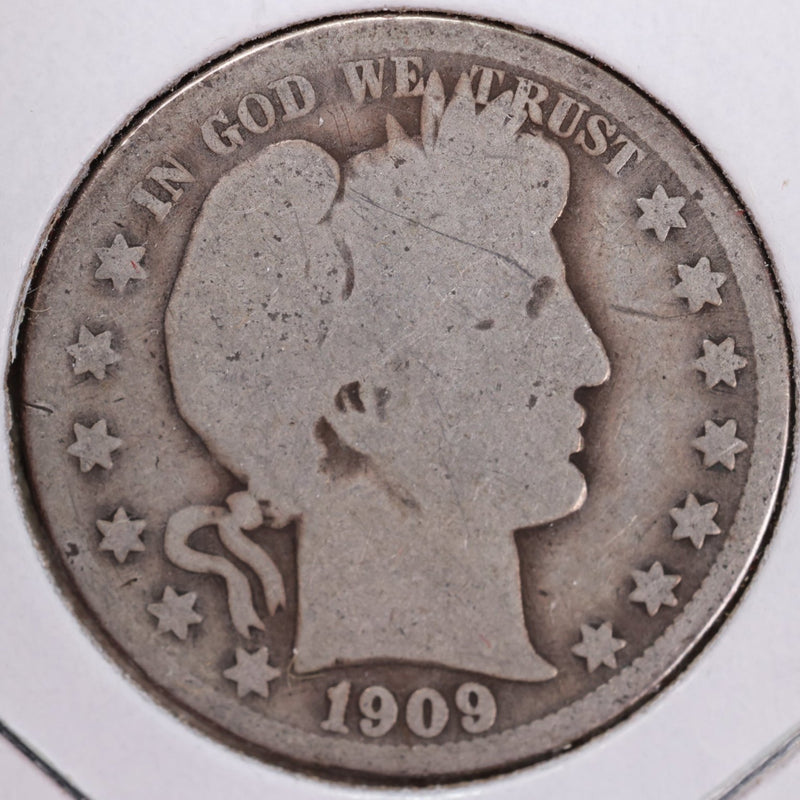 1909-O Barber Half Dollar, Good, Circulated Coin, Store