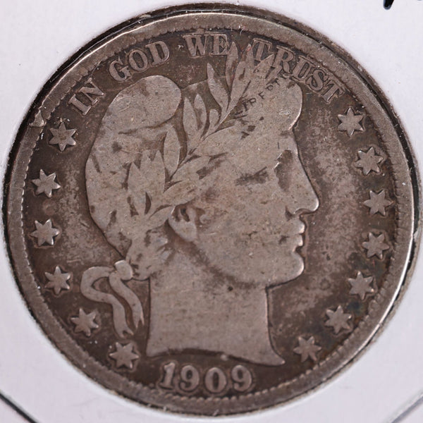 1909-S Barber Half Dollar, Fine+ Circulated Coin, Store #H909S03