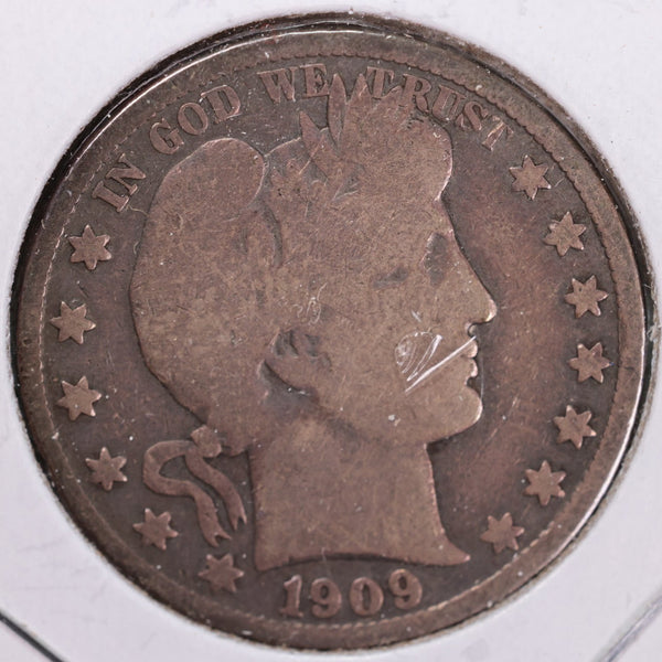 1909-S Barber Half Dollar, Very Good, Circulated Coin, Store #H909S04