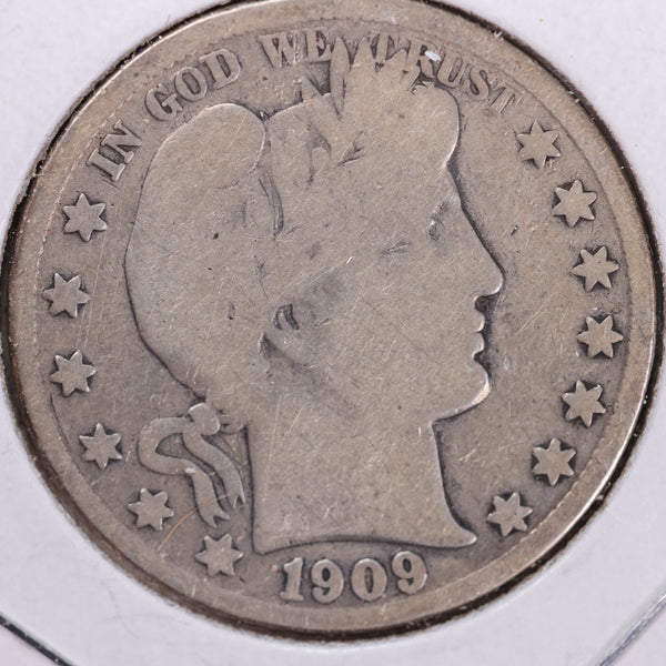 1909-S Barber Half Dollar, Good, Circulated Coin, Store #H909S07