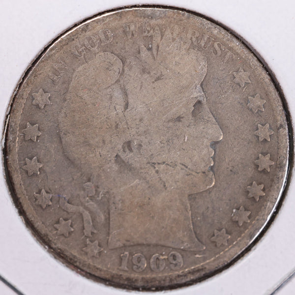 1909-S Barber Half Dollar, Good, Circulated Coin, Store #H909S08