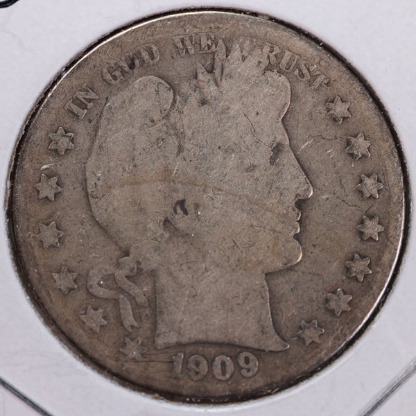 1909-S Barber Half Dollar, Good, Circulated Coin, Store #H909S09