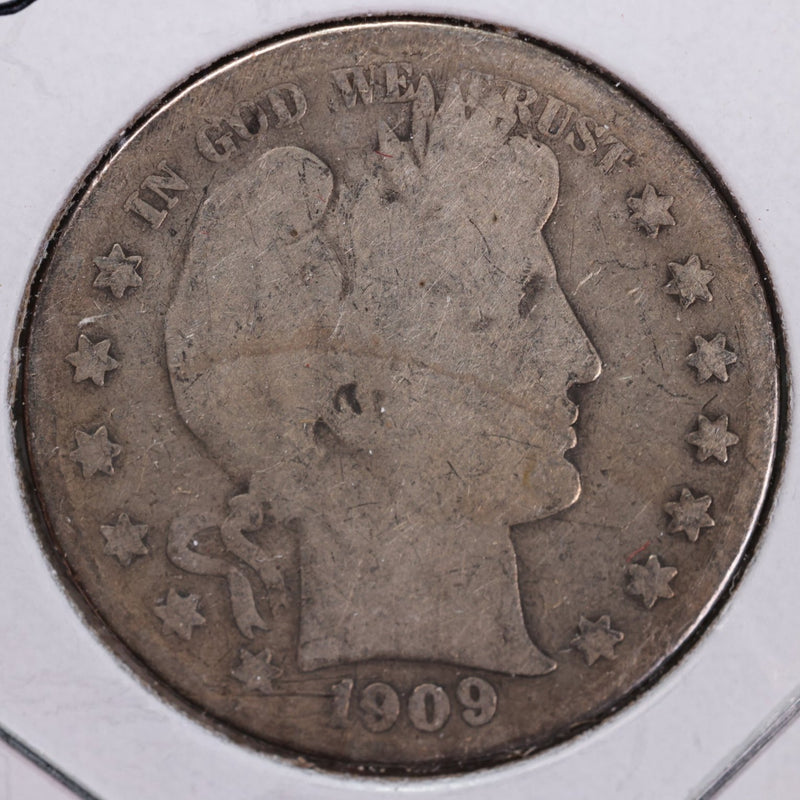 1909-S Barber Half Dollar, Good, Circulated Coin, Store