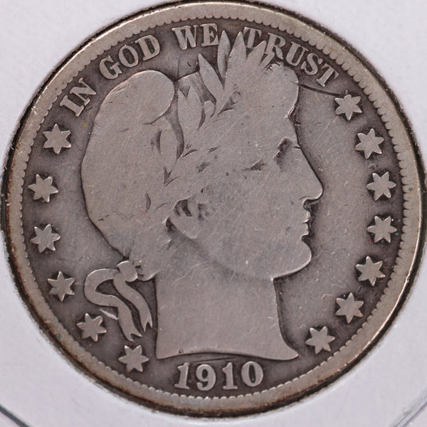 1910 Barber Half Dollar, Very Good, Circulated Coin, Store #H910.02