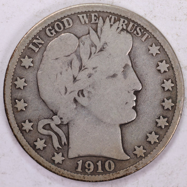 1910-S Barber Half Dollar, Very Good, Circulated Coin, Store #H910S02