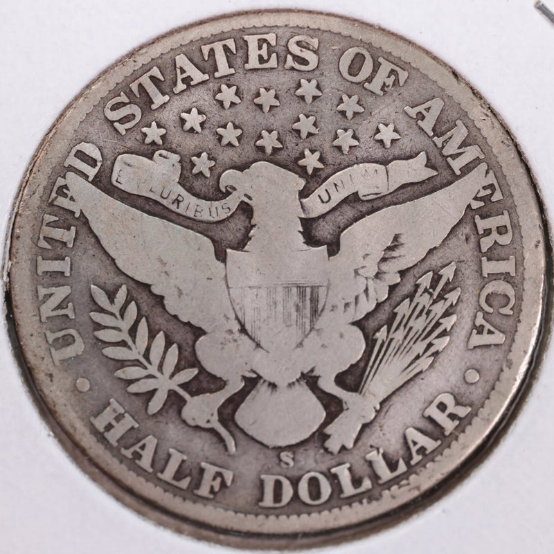 1910-S Barber Half Dollar, Good, Old cleaning, Details, Circulated Coin, Store