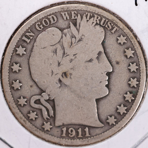 1911 Barber Half Dollar, Very Good, Circulated Coin, Store #H911.04