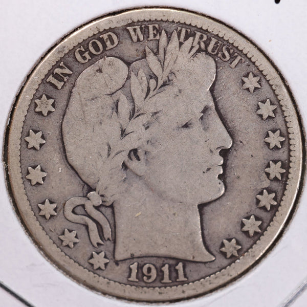 1911 Barber Half Dollar, Very Good, Circulated Coin, Store #H911.05