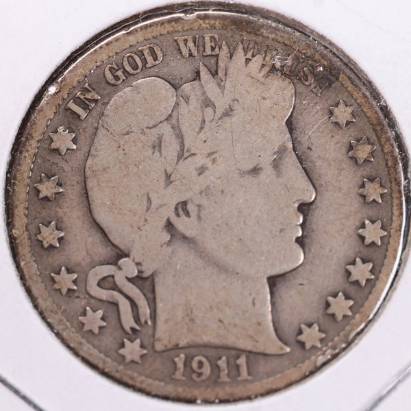 1911 Barber Half Dollar, Very Good, Circulated Coin, Store #H911.06